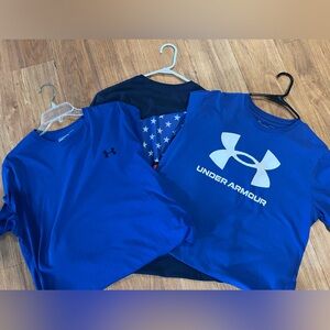 Under Armour Royal Blue Graphic & Logo Short Sleeve Tees Size Large